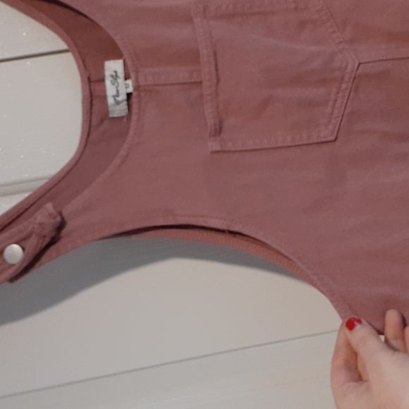 Dusty rose pink overall dress sz 12 Miss Shop - Picture 5 of 7